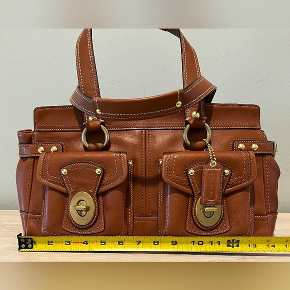 Rare, Ltd. Edition Coach Legacy Gardenia British Tan Leather Satchel Like New - Picture 14 of 16